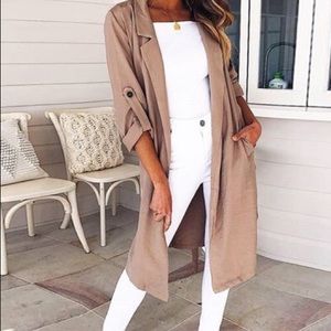 Camel/Rose knee length slit coat!